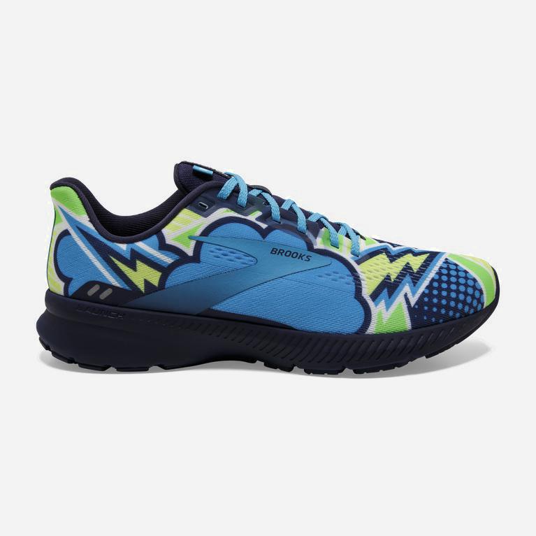 Brooks Launch 8 Israel - Women's Light Cushion Road Running Shoes - Navy/Blue/Green (69741-VCWK)